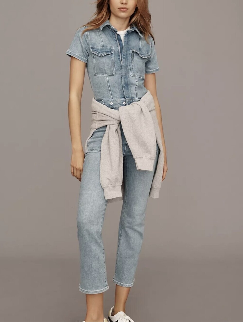 NWT Good American Fit for Success Denim Jumpsuit